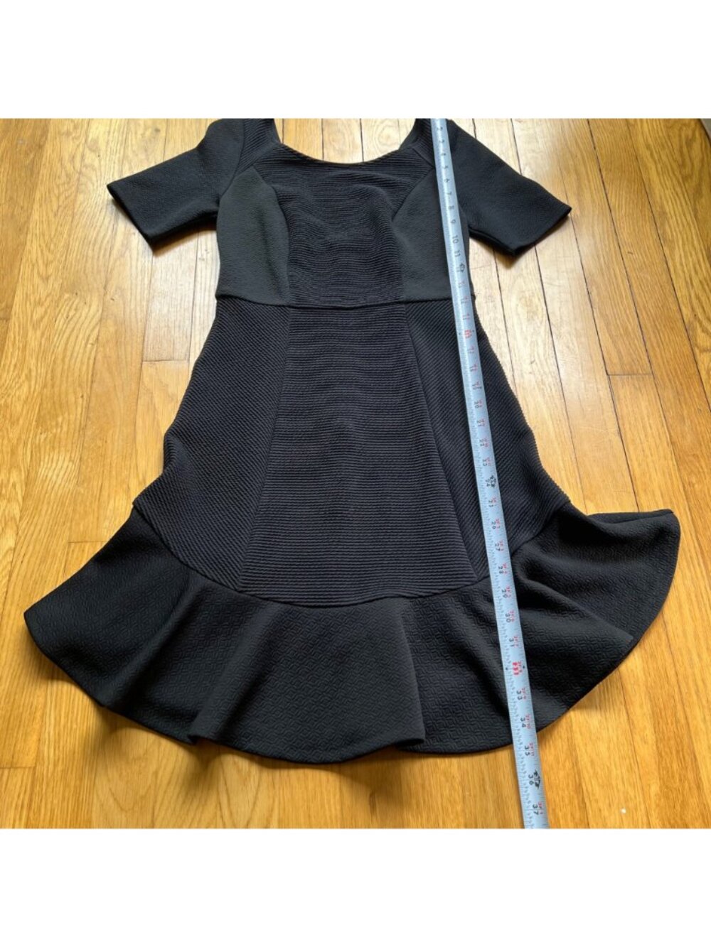 Anthropologie HD In Paris Size 2 Black Marcelline Textured Flounce Sheath Dress - Picture 9 of 16